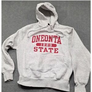 MSP Eighty8 Oneonta State 1889 Hoodie Heather Gray Red Collegiate Mens XL